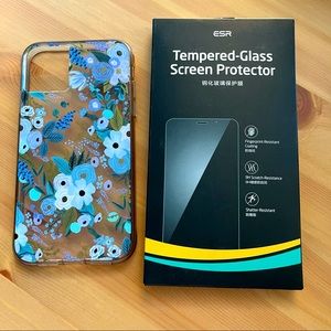 iPhone 11 case from Rifle Paper Co. with glass screen protector kit added on